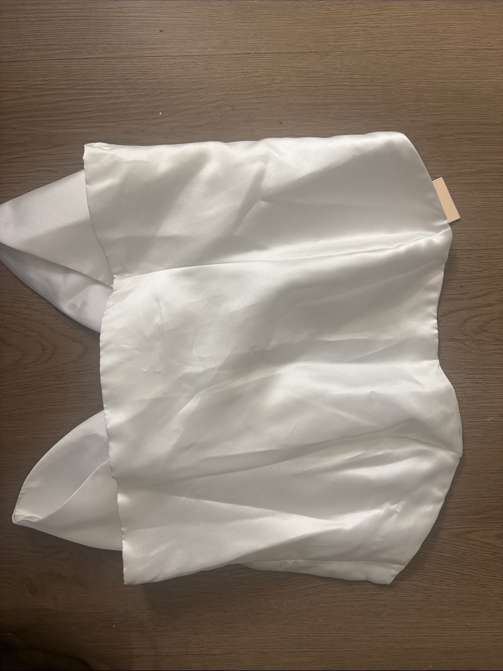 Hutch White Satin Strapless Bustier Bow Top
